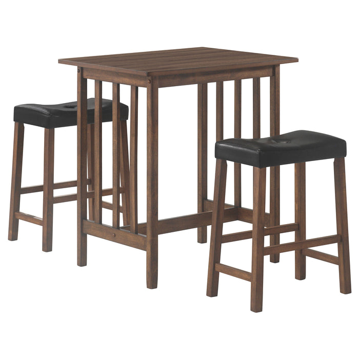 Coaster Oleander 3-piece Counter Height Dining Table Set Nut Brown Default Title