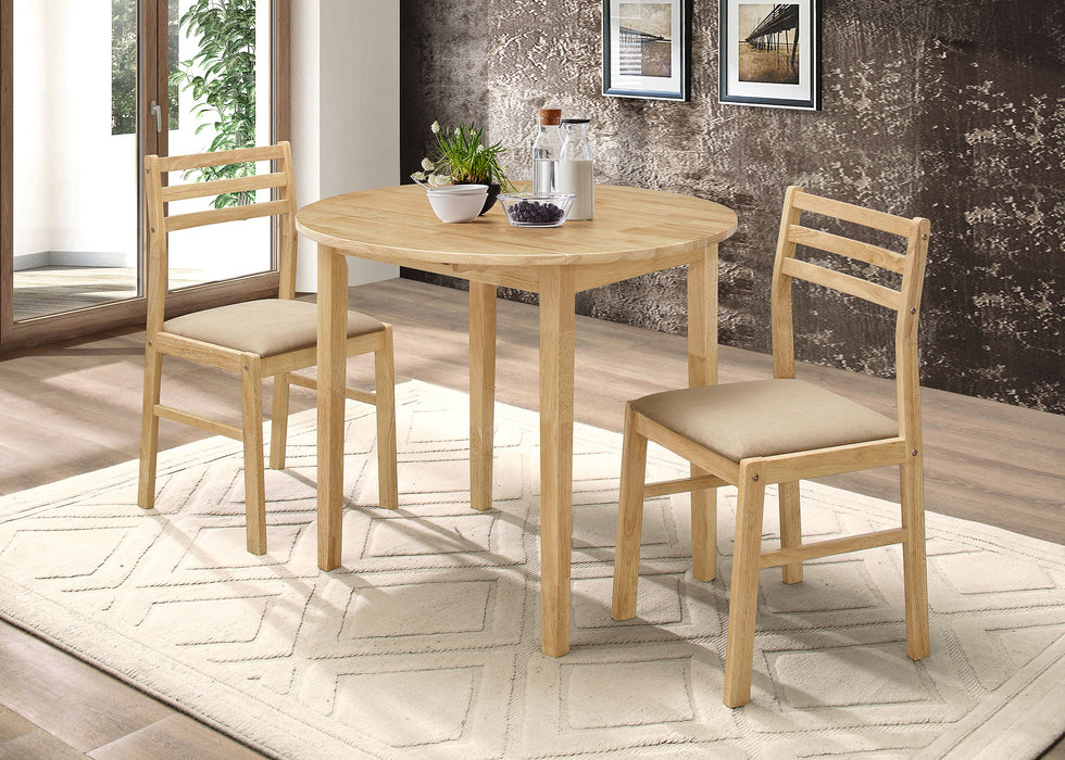 Coaster Bucknell 3-piece Dining Set with Drop Leaf Natural and Tan Tan