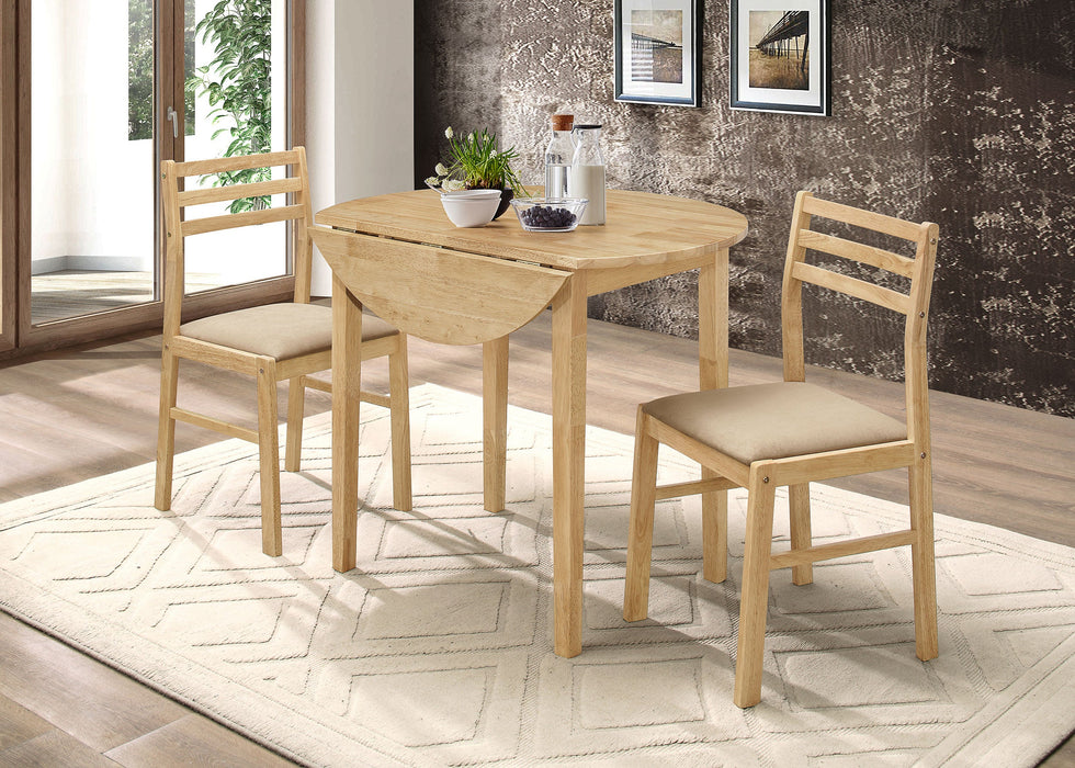 Coaster Bucknell 3-piece Dining Set with Drop Leaf Natural and Tan Capuccino