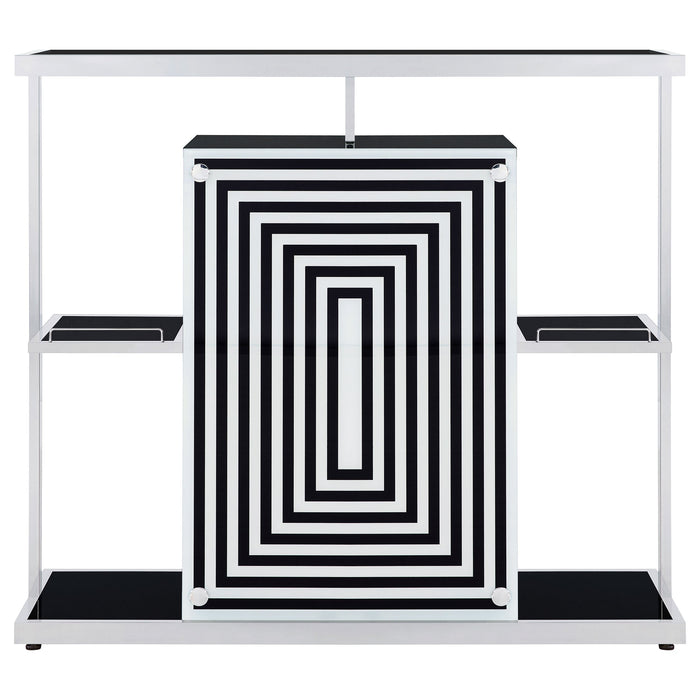 Coaster Zinnia 2-tier Bar Unit Glossy Black and White Default Title