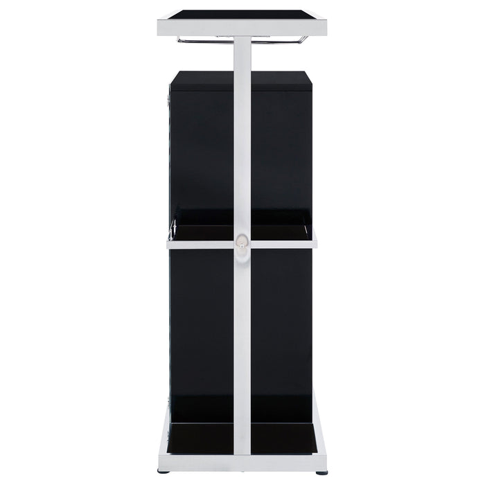 Coaster Zinnia 2-tier Bar Unit Glossy Black and White Default Title