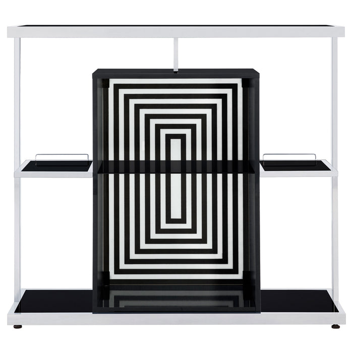 Coaster Zinnia 2-tier Bar Unit Glossy Black and White Default Title