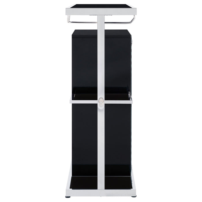 Coaster Zinnia 2-tier Bar Unit Glossy Black and White Default Title