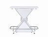 Coaster Atoka X-shaped Bar Unit with Wine Bottle Storage Glossy White Default Title