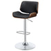 Coaster Folsom Upholstered Adjustable Bar Stool Black and Chrome White