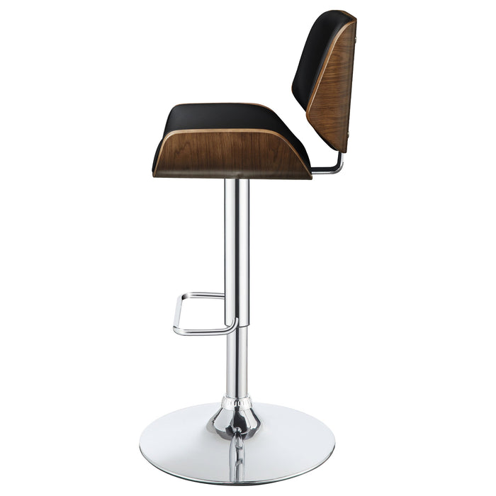 Coaster Folsom Upholstered Adjustable Bar Stool Black and Chrome White