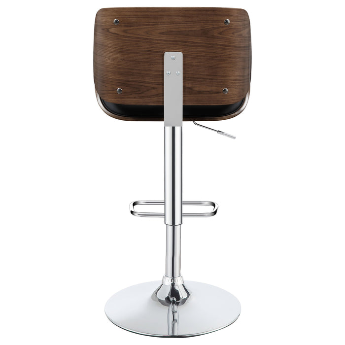 Coaster Folsom Upholstered Adjustable Bar Stool Black and Chrome White