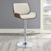 Coaster Folsom Upholstered Adjustable Bar Stool Black and Chrome White