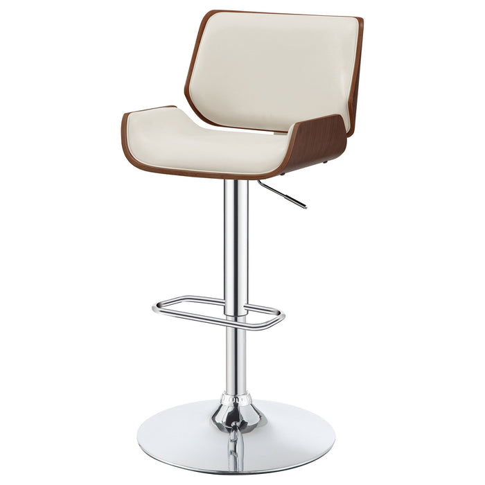 Coaster Folsom Upholstered Adjustable Bar Stool Black and Chrome White