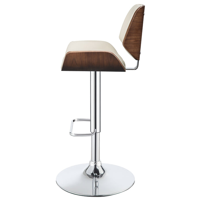 Coaster Folsom Upholstered Adjustable Bar Stool Black and Chrome White