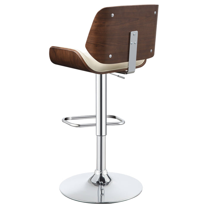 Coaster Folsom Upholstered Adjustable Bar Stool Black and Chrome White