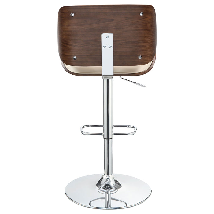 Coaster Folsom Upholstered Adjustable Bar Stool Black and Chrome White