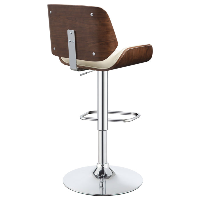 Coaster Folsom Upholstered Adjustable Bar Stool Black and Chrome White