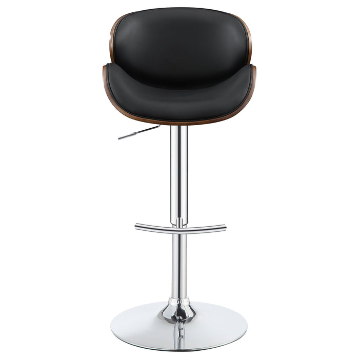 Coaster Harris Adjustable Bar Stool Black and Chrome White