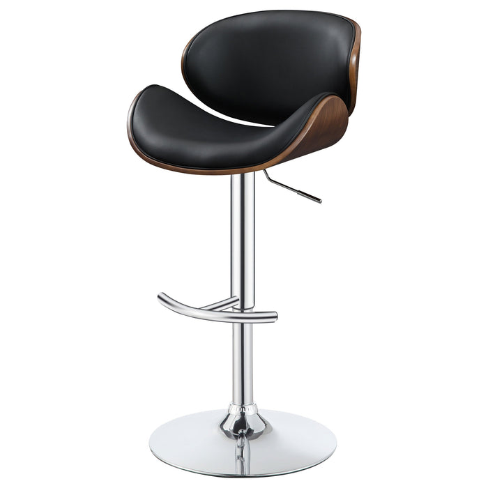 Coaster Harris Adjustable Bar Stool Black and Chrome White