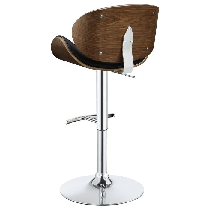 Coaster Harris Adjustable Bar Stool Black and Chrome White