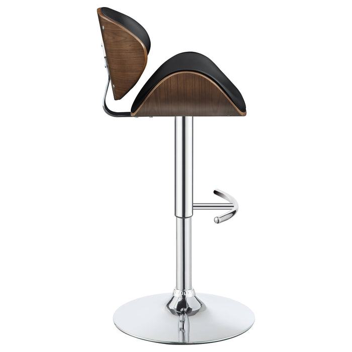 Coaster Harris Adjustable Bar Stool Black and Chrome White