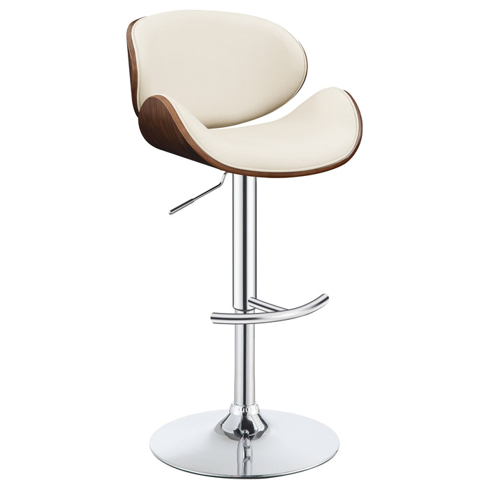 Coaster Harris Adjustable Bar Stool Black and Chrome White