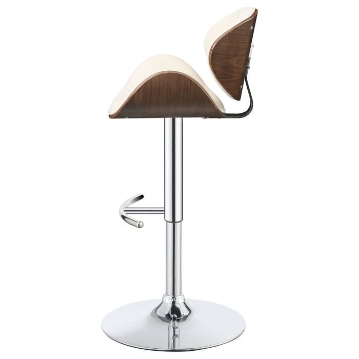 Coaster Harris Adjustable Bar Stool Black and Chrome White