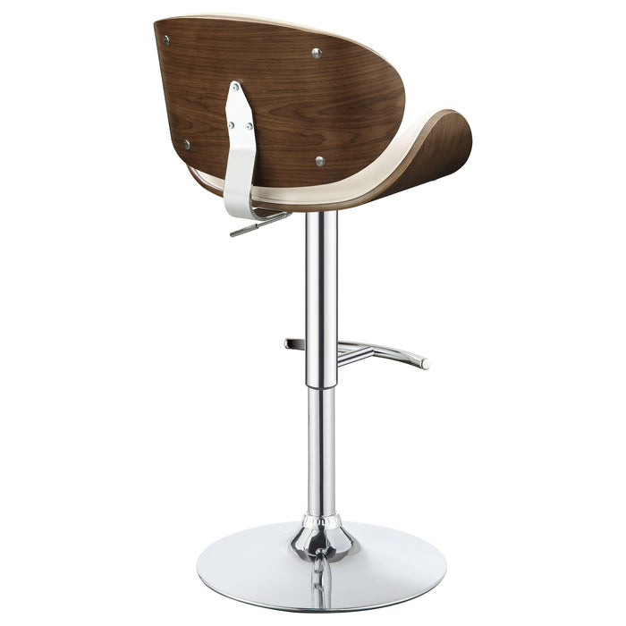 Coaster Harris Adjustable Bar Stool Black and Chrome White