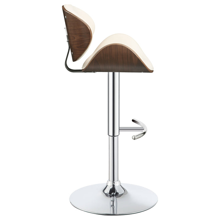 Coaster Harris Adjustable Bar Stool Black and Chrome White