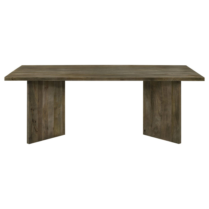 Coaster Tyler Rectangular Double V-Leg Dining Table Mango Brown Default Title