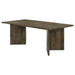 Coaster Tyler Rectangular Double V-Leg Dining Table Mango Brown Default Title