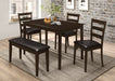 Coaster Guillen Dining Set with Bench Cappuccino and Dark Brown Default Title