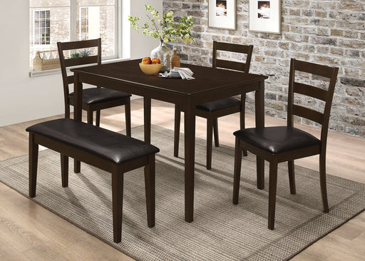 Coaster Guillen Dining Set with Bench Cappuccino and Dark Brown Default Title