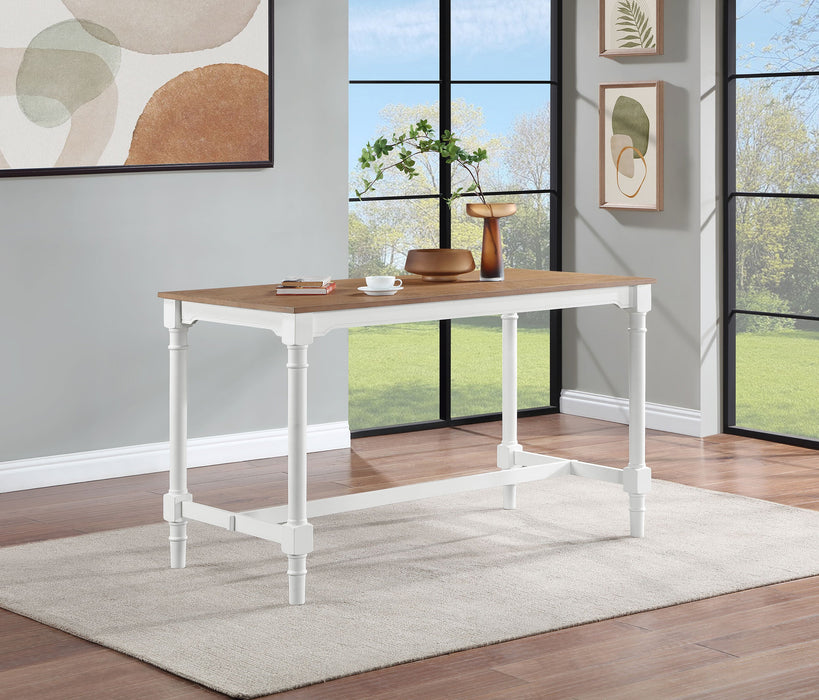 Coaster Martina Rectangular Counter Height Dining Set with Stools Brown and White Default Title