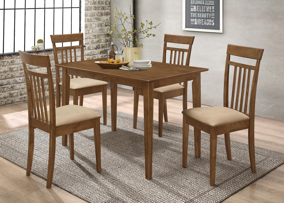 Coaster Gomez Rectangular Dining Table Set Cappuccino Tan