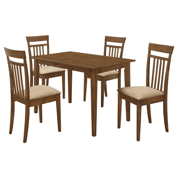 Coaster Gomez Rectangular Dining Table Set Cappuccino Tan