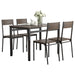 Coaster Lana Rectangular Dining Table Set Dark Brown and Matte Black Default Title