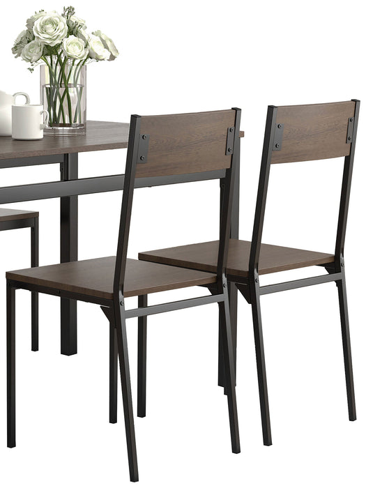 Coaster Lana Rectangular Dining Table Set Dark Brown and Matte Black Default Title