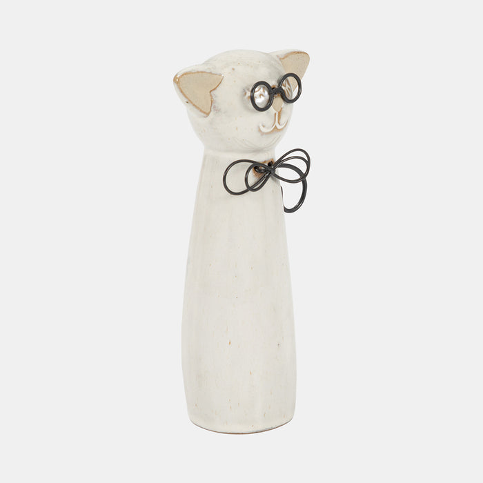 Ceramic Cat W/ Glasses