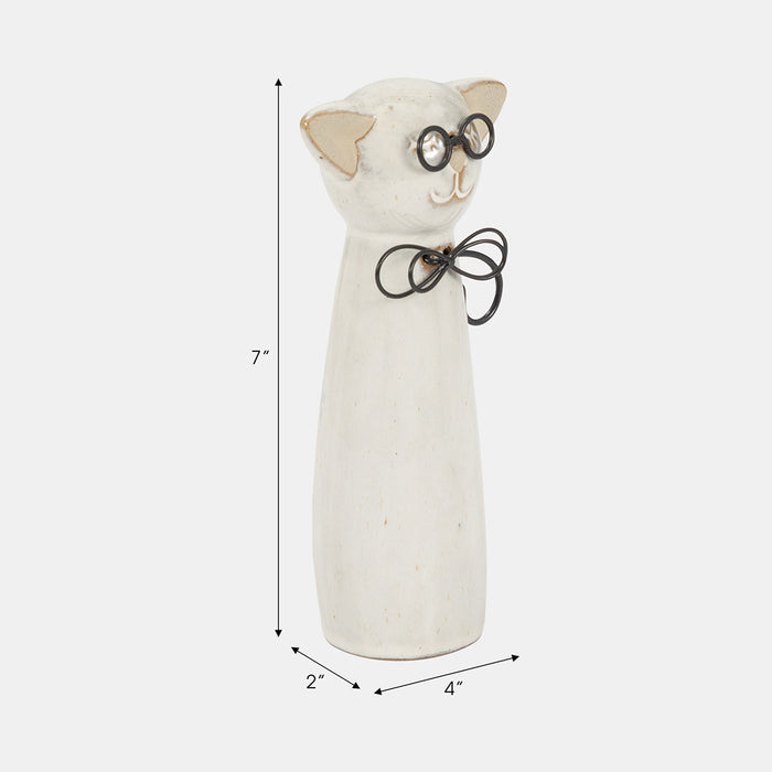 Ceramic Cat W/ Glasses