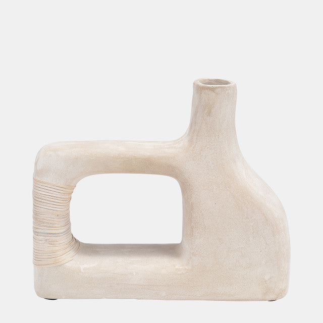 Ecomix, 10" Abstract Vase, Antique White