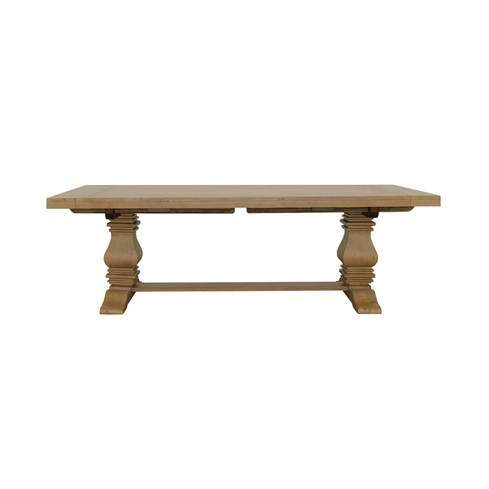 Coaster Florence Double Pedestal Dining Table Rustic Smoke Default Title