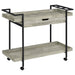 Coaster Ventura 2-tier Bar Cart with Storage Drawer Grey Driftwood Default Title