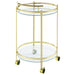 Coaster Chrissy 2-tier Round Glass Bar Cart Brass White