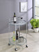 Coaster Chrissy 2-tier Round Glass Bar Cart Brass White