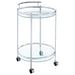 Coaster Chrissy 2-tier Round Glass Bar Cart Brass White