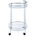 Coaster Chrissy 2-tier Round Glass Bar Cart Brass White