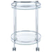 Coaster Chrissy 2-tier Round Glass Bar Cart Brass White