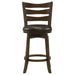 Coaster Murphy Ladder Back Counter Height Swivel Bar Stool Dark Cherry and Brown Counter Height