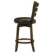 Coaster Murphy Ladder Back Counter Height Swivel Bar Stool Dark Cherry and Brown Counter Height