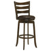 Coaster Murphy Ladder Back Counter Height Swivel Bar Stool Dark Cherry and Brown Counter Height