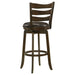 Coaster Murphy Ladder Back Counter Height Swivel Bar Stool Dark Cherry and Brown Counter Height