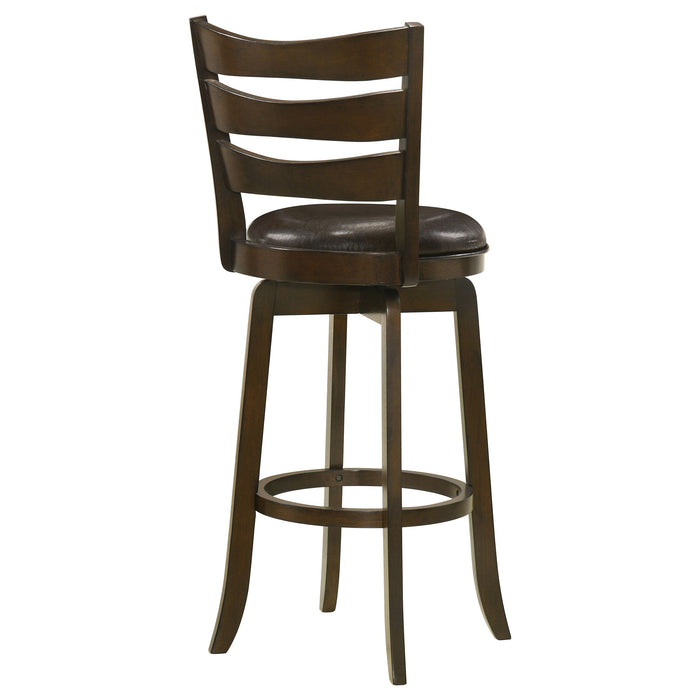 Coaster Murphy Ladder Back Counter Height Swivel Bar Stool Dark Cherry and Brown Counter Height