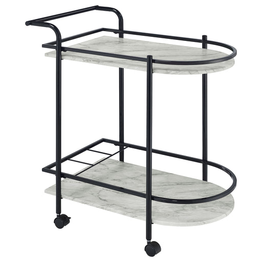 Coaster Desiree 2-tier Bar Cart with Casters Black Black